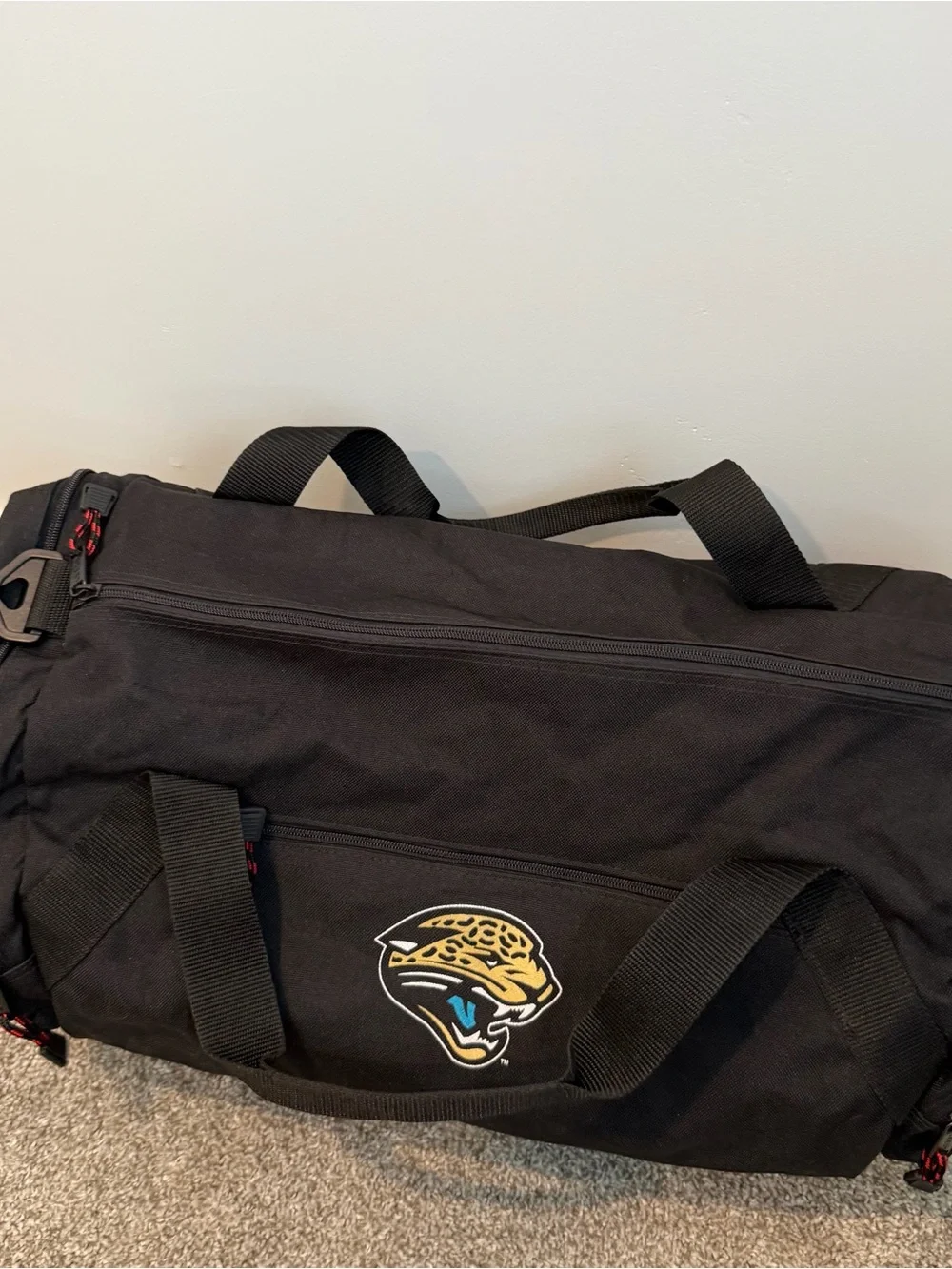 Leeds Jacksonville Jaguars Duffle Gym Carry Bag Black NO Shoulder Strap
